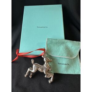 Tiffany & Co 1994 Sterling Silver Reindeer Christmas Ornament